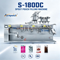 Machine de remplissage de sachets à fond plat Acepack Factory Duplex HFFS avec bec verseur pour chocolat, lait, jus, crème, lotion, nouveau design