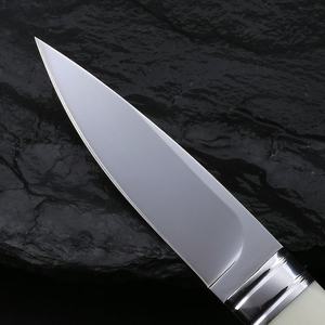 Couteau tactique de survie OEM personnalisable en jade blanc, lame en acier inoxydable, pointe tombante, manche G10, fourreau en cuir, pour la chasse - Product Image 2
