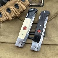 Couteau pliant multifonctionnel de haute dureté avec lame de 9,8 cm et manche en résine d'ébène, idéal pour le camping, la pêche, l'autodéfense, OEM