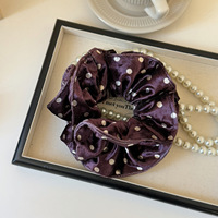 Chouchous en satin à pois style coréen, double couche, 15 cm, haute élasticité, tendance, style décontracté, pour le quotidien
