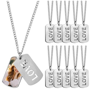 Collar de Sublimación Personalizado de Moda, Collares de Aleación de Zinc con Colgante de Amor para Impresión por Transferencia de Calor - Product Image 2