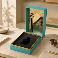 Boîte cadeau de parfum de luxe, emballage en papier rigide personnalisé avec finition décorative en relief