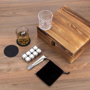 Coffret Cadeau Personnalisé avec Logo : Pierres à Whisky en Granit, Verres à Bourbon et à Vin, Verres à Shot de Whisky pour Hommes, Boîte en Bois et Cadeaux Associés - Product Image 4