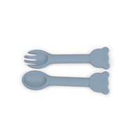 Ensemble de couverts en silicone certifié CPC CE sans BPA, non toxique, ergonomique, pour tout-petits, cuillère et fourchette d'apprentissage en silicone pour bébés et enfants