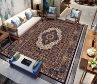 Grande tapisserie de salon moderne en polyester écologique à motif floral bohème, fabriquée à la machine, adaptée aux animaux domestiques, décoration intérieure