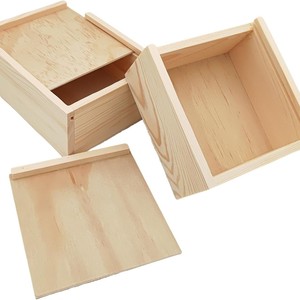 Boîte à tiroir en bois rectangulaire en pin, artisanale, emballage cadeau, fabrication sur mesure - Product Image 4