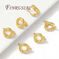 18K Gold Plated Brass Geometric Earrings Hooks & Clasps Anti-Allergy Materials Women's Romantic DIY Earwires Fasteners