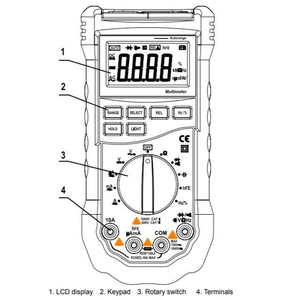 เครื่องทดสอบไฟฟ้า MASTECH MS8268 แบบอัตโนมัติ พร้อมจอ LCD แสดงค่าโวลต์ แอมป์ โอห์ม ความจุ และ NCV - Product Image 6