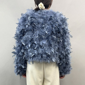 <span class=keywords><strong>Manteau</strong></span> <span class=keywords><strong>court</strong></span> élégant en plumes de dinde pour <span class=keywords><strong>femme</strong></span>, style pétale, pour mariage et fête, collection 2026, vente en gros - Product Image 2