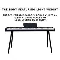 Beisite Orgue Électrique Numérique en Promotion, Clavier 88 Touches Semi-Lourdes, Haut-Parleur Intégré, 128 Sons, Coque en Bois Noir Élégante