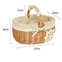 Panier de pique-nique multifonctionnel en rotin/osier tressé à la main, écologique et naturel, pour la vente en gros