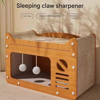 Extra Großer TV-förmiger Katzenkratzer Lounge-Bett Multifunktionales Wellpappe-Katzenhaus mit Bällen Langlebiges Haustier-Spielzeug-Sofa