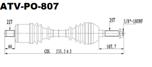 Nouvel arbre de transmission CV de remplacement pour Polaris (<span class=keywords><strong>2005</strong></span>) <span class=keywords><strong>Sportsman</strong></span> 400/<span class=keywords><strong>500</strong></span>/600/700/800 ATV/UTV, matériau 40/42 CrMo OE - Product Image 2