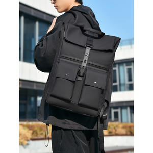 Men's Stylish Premium PU <b>Backpack</b> Vintage Fashionable Roll-Top New Outdoor Travel Leisure for Summer - Product Image 3