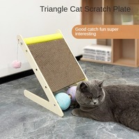 Planche à gratter pour chat 2-en-1 et jouet interactif, griffoir pour chat en carton ondulé avec balles en sisal pour chats d'intérieur