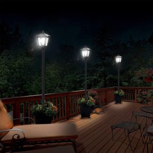 Lámpara Solar de Jardín para Exteriores, LED Blanco Cálido, Pantalla de Vidrio, IP66, Cuerpo de Latón, Sensor de Movimiento, Garantía de 10 Años, 1800lm - Product Image 2