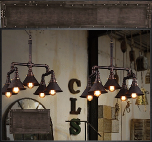 Patina di rame Industriale 5 Luce <span class=keywords><strong>Lampadario</strong></span> <span class=keywords><strong>in</strong></span> Cono Ombra Tubo di <span class=keywords><strong>Ferro</strong></span> <span class=keywords><strong>Battuto</strong></span> Appeso Pendente di Illuminazione Verso Il Basso - Product Image 2