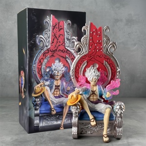 Statue d'Anime Monkey D. <span class=keywords><strong>Luffy</strong></span> de Collection, 2 Formes, Ensemble Trône, Forme Nika Gear 5, Figurine en PVC avec Base Thème pour Collection ou Cadeau - Product Image 3