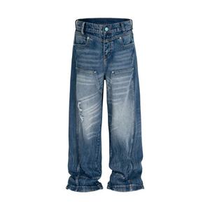 Wholesale Custom Streetwear Vintage Fashion Washed Denim Pants for <b>Men</b> High Quality Cotton Baggy Trousers <b>Men's</b> <b>Jeans</b> - Product Image 5