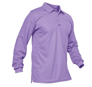 DFT01 Stock Multi Color Black Green skye Blue Black Khaki Brown Purple Red <b>Orange</b> <b>Polo</b> Shirts with Long Sleeves - Product Image 3