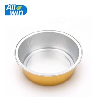 Boulangerie Moules Conteneur Jetable En Aluminium Pan Ckae Tasse pour Alimentaire Or Feuille D'aluminium Métal Profond Rond Plateau De Cuisson Allwin Accepter