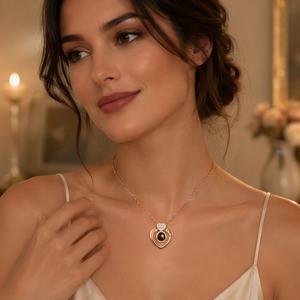Collana con Proiezione Foto Personalizzata, Ciondolo a Cuore '<span class=keywords><strong>Ti</strong></span> Amo' in 100 Lingue, Gioiello Commemorativo Personalizzato, Regalo per Anniversario - Product Image 3