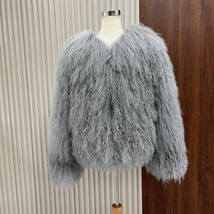 Cappotto in Vera Pelliccia di Pecora Mongola con Collo a O, Personalizzabile, Vendita all'Ingrosso - Product Image 3