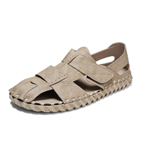 Nouvelles Idées de Produits 2026 – Sandales Plates d'Extérieur Artisanales en Cuir de Vachette pour Hommes, Chaussures de Plage Estivales, Chaussons Style Marche