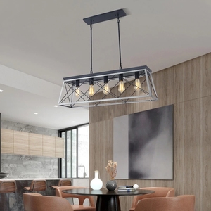 Lustre Vintage avec Cage en fer, luminaire industriel rétro, lampe d'île américaine, Restaurant, Bar, <span class=keywords><strong>magasin</strong></span> <span class=keywords><strong>de</strong></span> vêtements, <span class=keywords><strong>Luminaires</strong></span> suspendus - Product Image 4