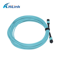 24 Fiber MPO Macho/PC OM4 Aqua 3,0mm LSZH 10M Tipo B Cable de conexión de fibra óptica LSZH 10M Tipo B Cable de conexión de fibra óptica