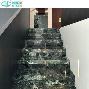 Dalles de marbre naturel des <span class=keywords><strong>Alpes</strong></span> Verde HZX Carreaux de pierre veinée blanche verte <span class=keywords><strong>italienne</strong></span> de qualité supérieure pour le revêtement de sol des escaliers - Product Image 1
