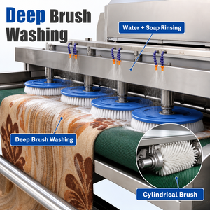CRF-4200 Industrial Carpet Washing <b>Machine</b> Conveyor Belt Rug Cleaning <b>Machine</b> with 4 Disc Brushes and 2-<b>Row</b> Rinsing System - Product Image 6
