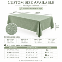 Nappe rectangulaire en lin tissé imperméable texturé, vente en gros d'usine, personnalisable pour hôtel, mariage, fête, maison, salle à manger, cadeau