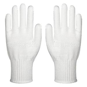 Gants blancs anti-coupure niveau 5, entièrement enduits de polyester, avec fil d'acier, pour la fabrication mécanique, résistants à l'abrasion, vêtements de travail - Product Image 1