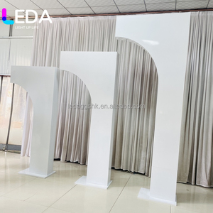 ซุ้มแต่งงาน LEDA Fashion Boxed Stand หรูหราสั่งทำพิเศษ ฉากหลังโลหะสีขาว 3 มิติ ครึ่งวงกลม สำหรับงานแต่งงาน งานปาร์ตี้ และงานตกแต่ง - Product Image 6