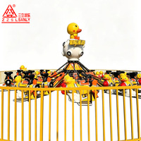 Manège Space Ranger sur le thème du petit canard jaune, fabriqué sur mesure par Sanly Amusement Park, avec éclairage LED, 16 places, certifié CE, pour extérieur, logo personnalisé.