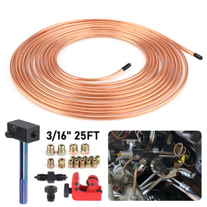Kit de Línea de Freno de 3/16 Pulgadas y 25 Pies, Tubo de Cobre con Herramienta de Abocardado y Cortador para Reparación de Frenos - Product Image 1