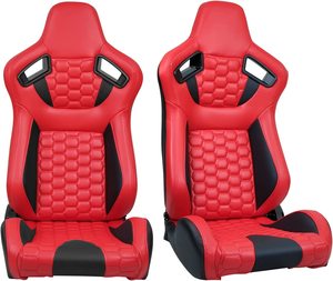 Fabbrica cinese di lusso nero bianco esagono con schienale alto seggiolini per auto da corsa universali in PVC pelle reclinabili sedili sportivi Vito - Product Image 5