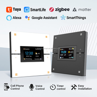 Capteur radar Zigbee pour maison intelligente Tuya, interrupteur mural intelligent à 4 boutons compatibles avec l'application Smart Life, affichage de la température