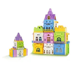 56 pcs 교육 creative girls 재생 창 빌딩 블록 자기 장난감 빌딩 벽돌 공주 성 장난감