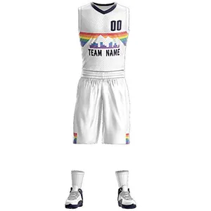 Wholesale Customized New Design Basketball Uniform Reversible Design Your Own Name And Number Logo Basketball Uniform For Men