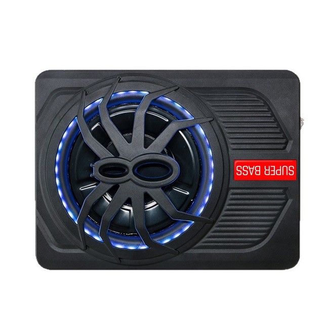 Wholesale 10" Ultra-Thin Powered Car Subwoofer 7-Color LED Under-Seat Bass Speaker for Auto Audio Upgrade Modification