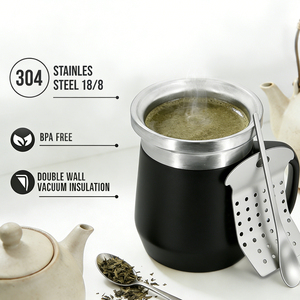 Ensemble de thé Wevi Yerba Mate, gobelet en acier inoxydable de 240 ml, tasse à maté <span class=keywords><strong>argentine</strong></span> de 8 oz avec filtre amovible, pour cadeau d'affaires - Product Image 5