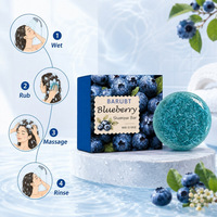 Perawatan Rambut Blueberry Shampoo Bar Membersihkan Kulit Kepala Mengontrol Minyak Menyegarkan Melembapkan Tahan Lama Rambut Lembut dan Halus Sabun Rambut