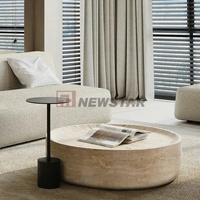 Newstar nordique moderne Table basse meubles de salon grande Table basse ronde en travertin hôtel appartement Table basse en marbre