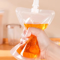 Stock 250ml 500ml Emballage en plastique transparent clair liquide eau jus boisson pochettes avec bec debout pochette