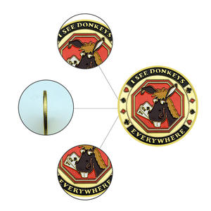 Koin Poker Chip Berlapis Emas Koin Peringatan Koleksi Medali I See Donkeys Hadiah Kreatif - Product Image 6
