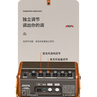 Amplifier gitar akustik portabel, AROMA Harga Murah 15W Speaker Amp BT baterai isi ulang bawaan dengan antarmuka mikrofon