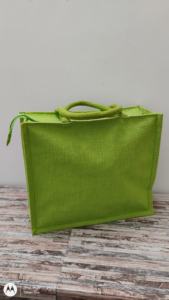 Bolsa de Regalo de Lona Natural Personalizable Grande, Estilo Vintage Ecológico, con Asa de Yute, Color Verde, Precio al por Mayor para Viajes - Product Image 3
