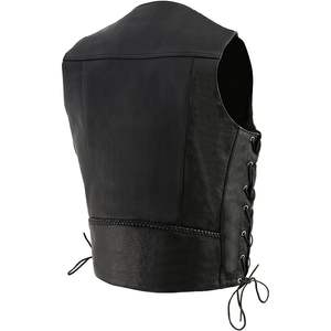 2025 cuir ML1359 gilet de moto en cuir noir de qualité supérieure pour hommes avec fermeture à boutons pression en nickel buffle - Product Image 3